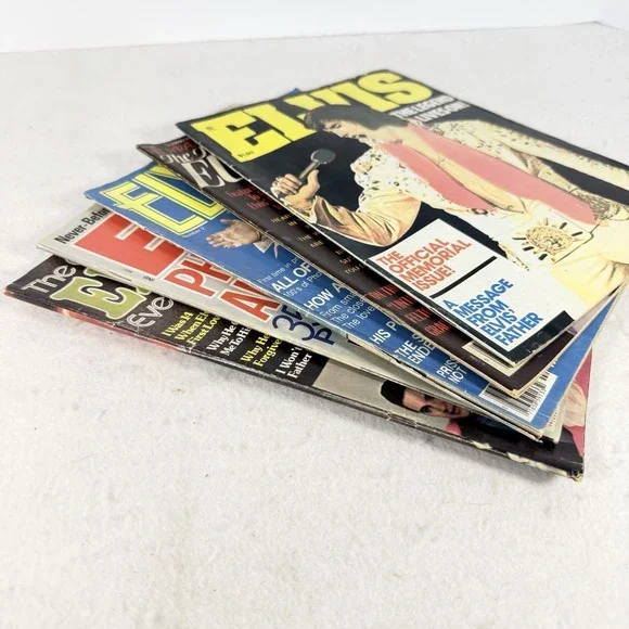 Vintage Elvis Presley Magazine Lot 1970s Memorial Photo Album Centerfold - Picture 3 of 4